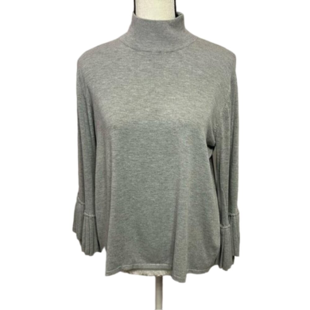 Context at Lord and Taylor Gray Mock Turtleneck 3/4 Sleeve Sweater Size XL #2029